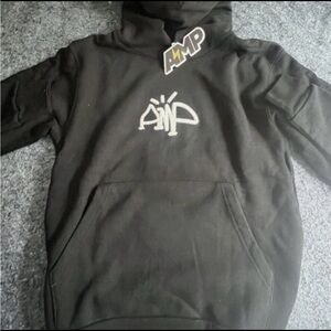 AMP Any Means Possible Kai Cenat Puff Print Heavyweight Black Hoodie Size S NWT